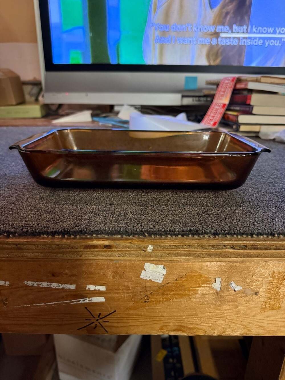 Anchor Hocking Fire King 432 Amber Casserole Dish 1.5 Qt Brown Glass